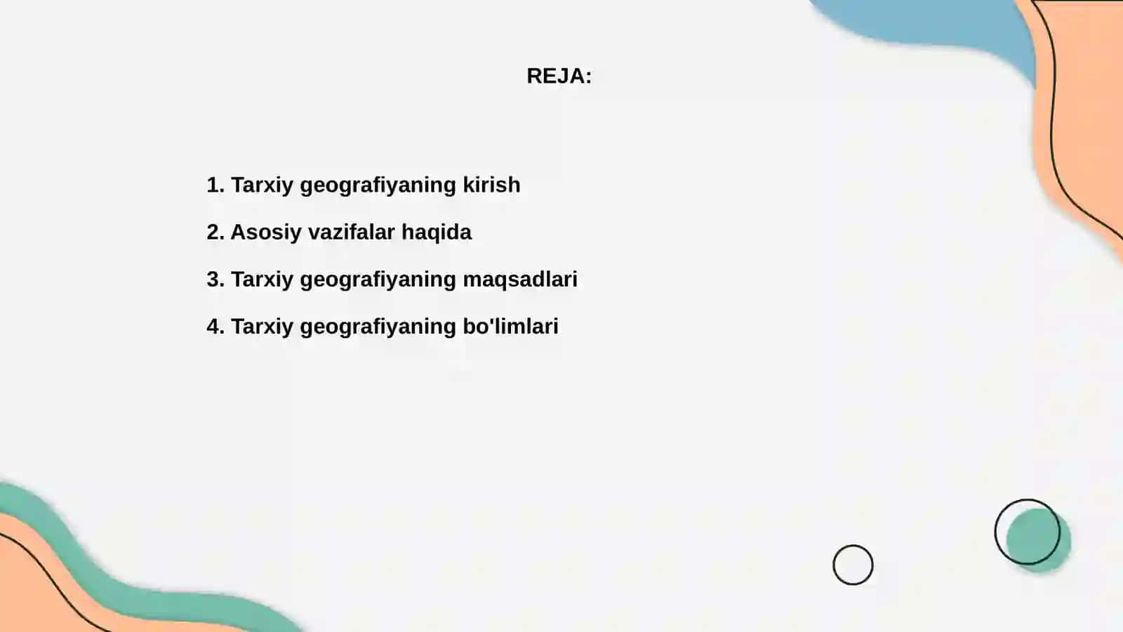 Tarxiy geografiyaning asosiy vazifalari va boʻlimlari 2