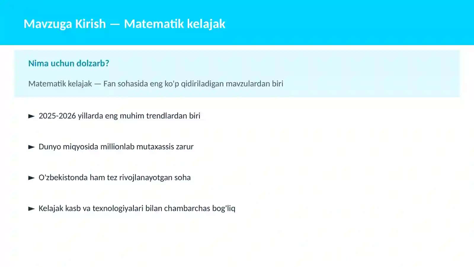 Matematik kelajak 2
