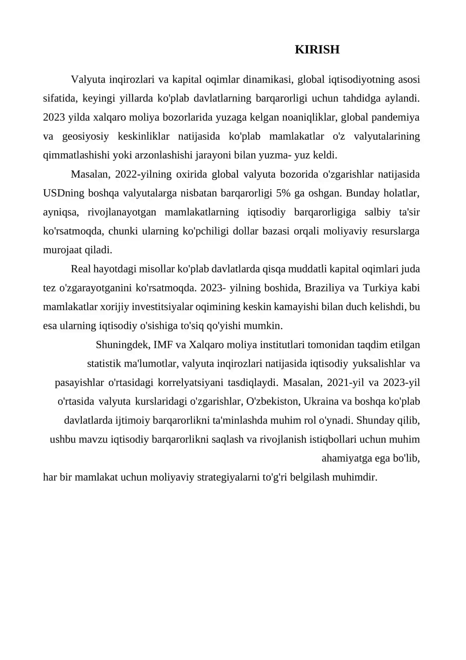Valyuta inqirozlari va kapital oqimlar 2