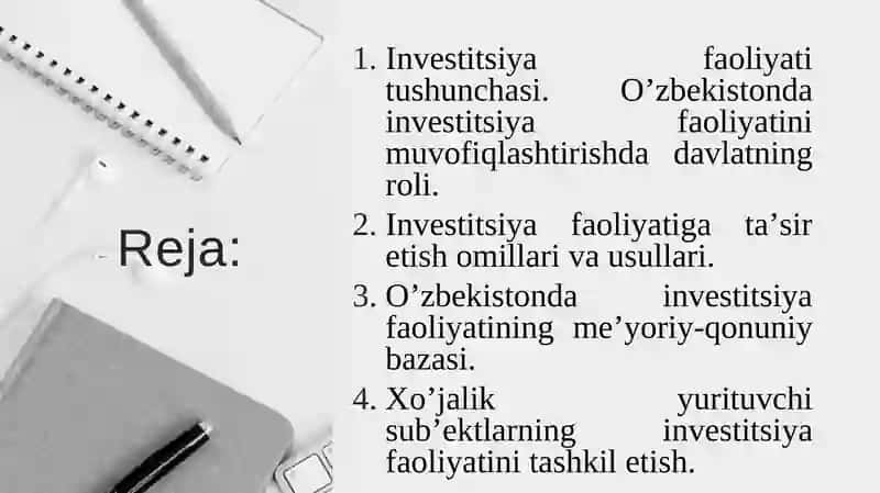 Investitsiya faoliyati va investitsiya siyosati 2