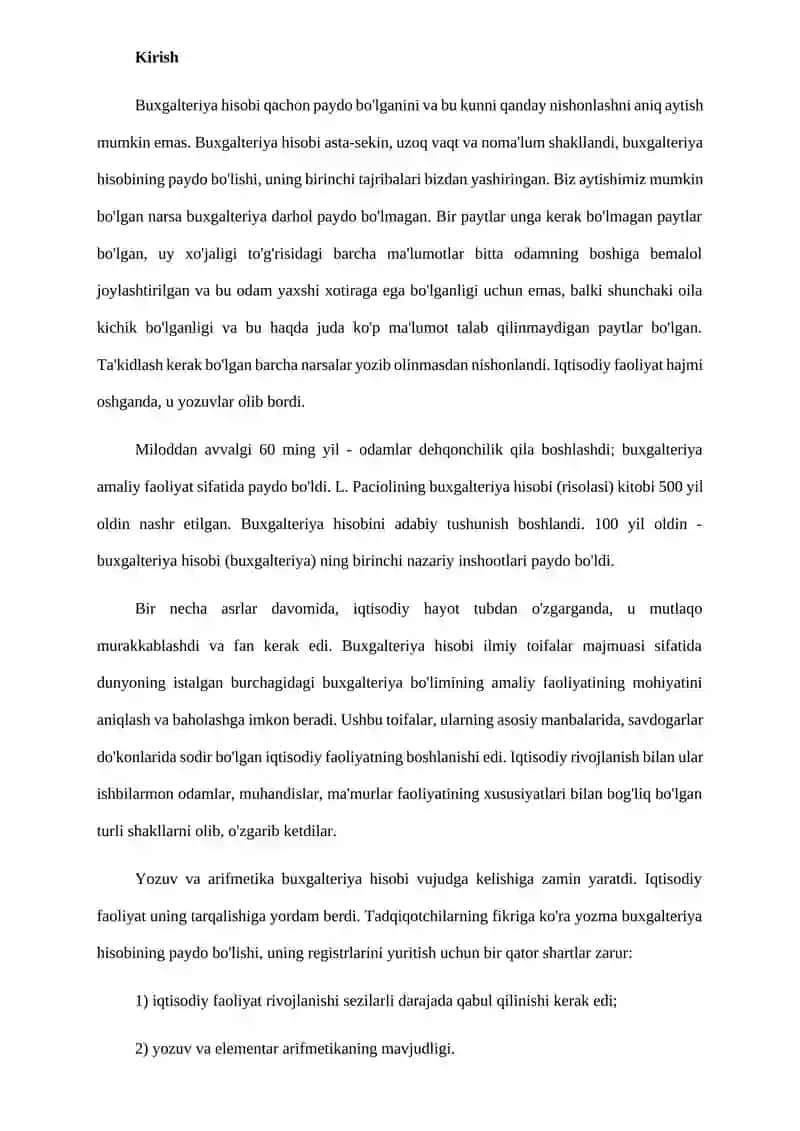 Buxgalteriya hisobi rivojlanishi va tarixi 2