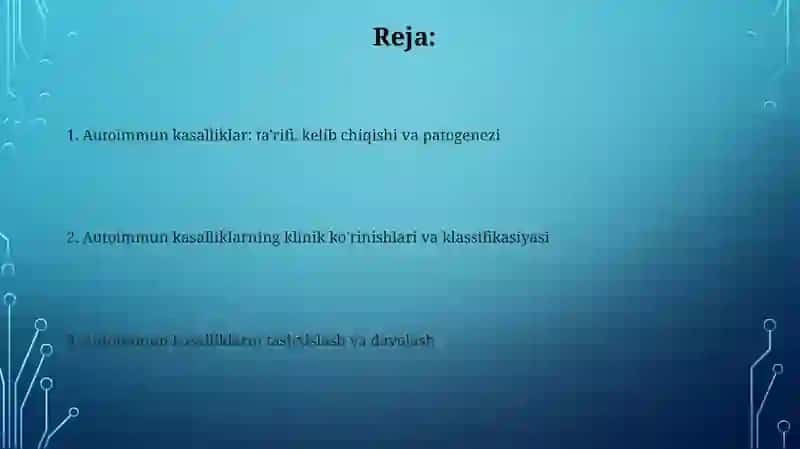 Autoimmun kasalliklar kelib chiqishi, kechishi, diagnostikasi 2
