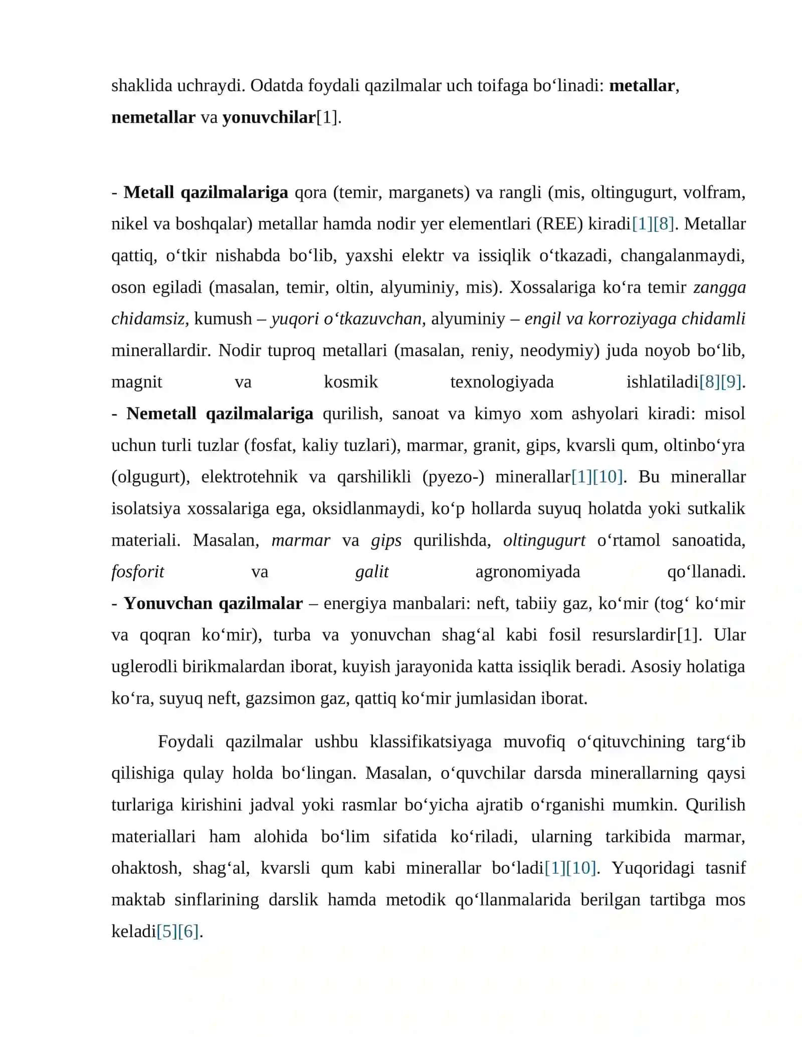 Foydali qazilmalar va ulardan oqilona foydalanish 2
