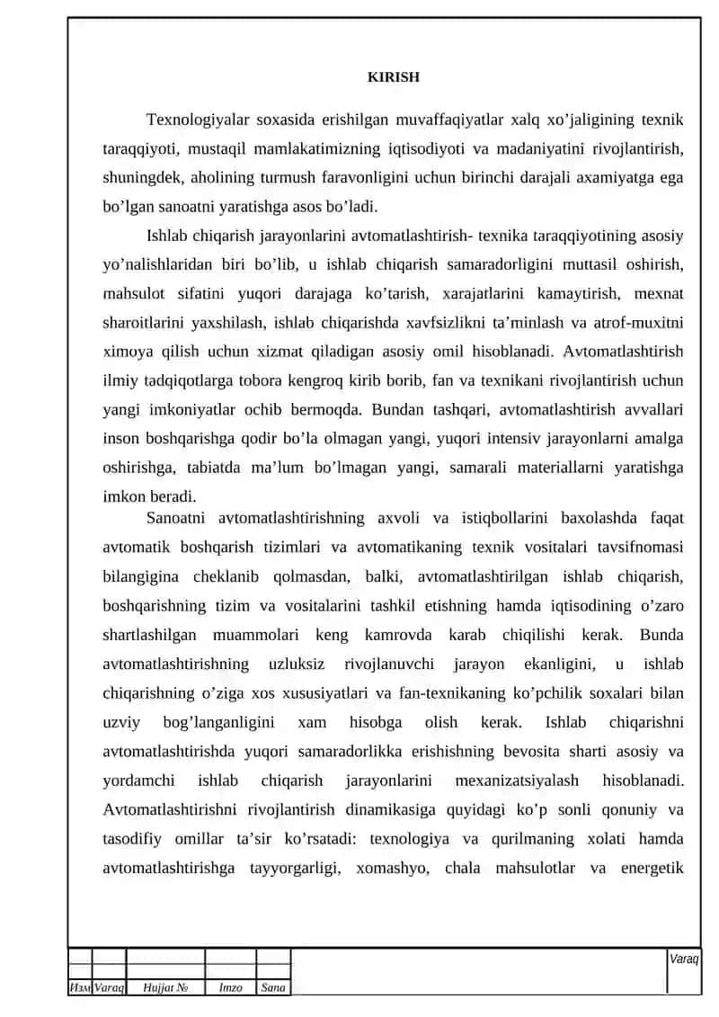 Tabiiy gaz oltingugirti tozalash texnologiyasini avtomatlashtirish 2