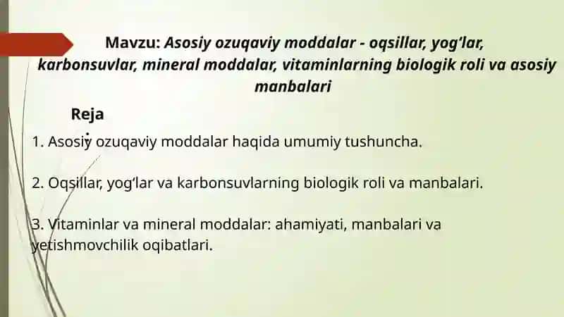 Maxammatova Ruxshon's Mustaqil Ish Taqdimoti 2