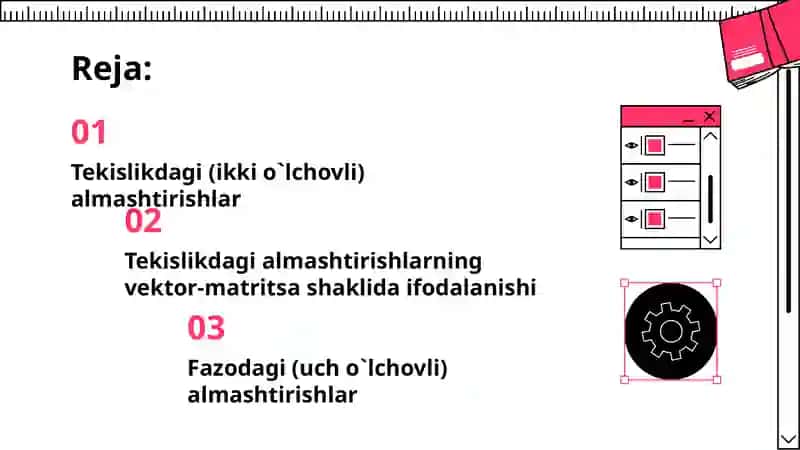 Tekislikdagi almashtirishlar 2