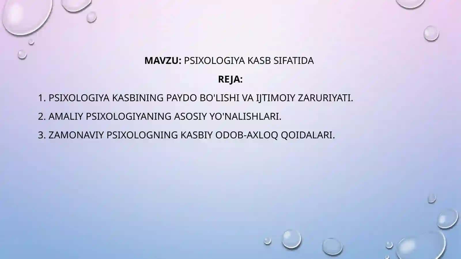 Psixologiya kasb sifatida 2