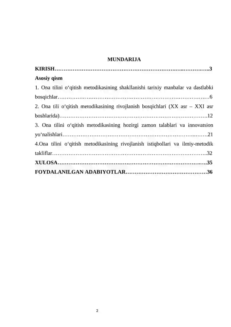 Ona tilini o‘qitish metodikasining shakllanish tarixi. 2
