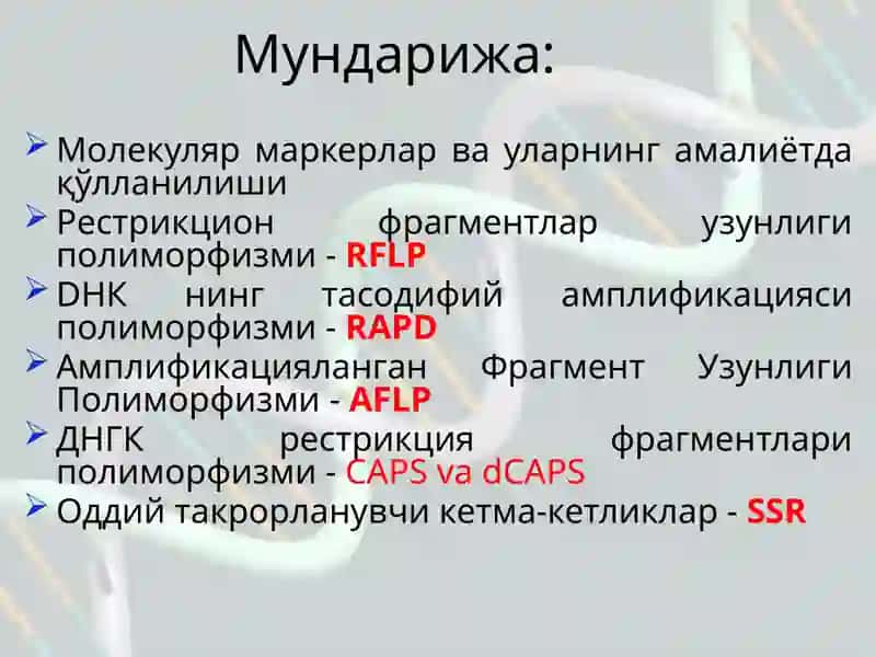 МОЛЕКУЛЯР МАРКЕРЛАР 2
