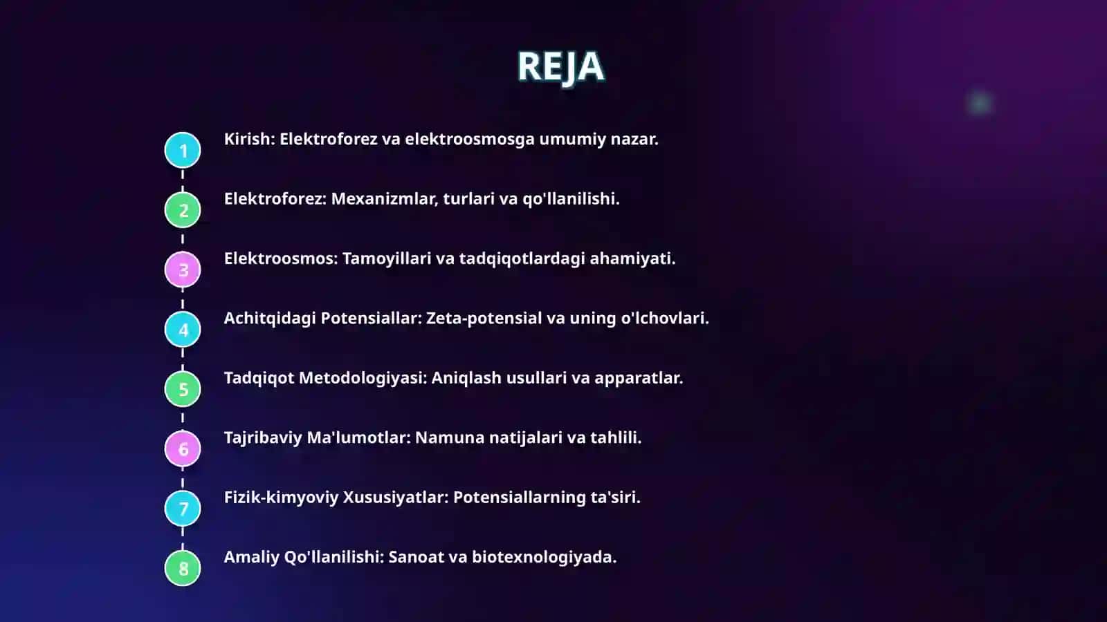 Elektroforez. Elektroosmos. Achitqidagi elektroforetik va \(\zeta \)-potensialini aniqlash. 2