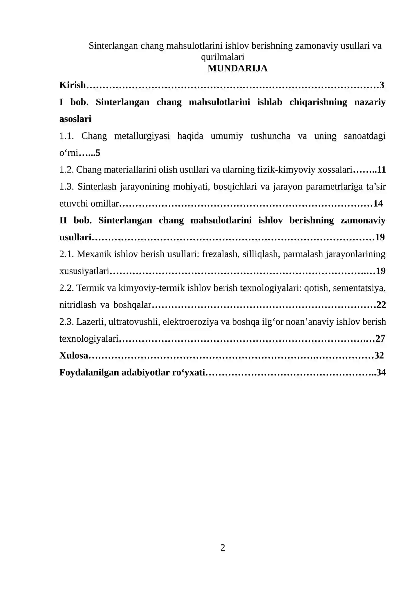 Sinterlangan Chang Mahsulotlarini Ishlov Berishning Zamonaviy Usullari va Qurilmalari 2