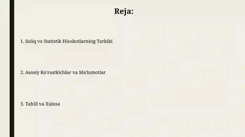 Soliq va Statistik Hisobotlarning Tarkibi 2
