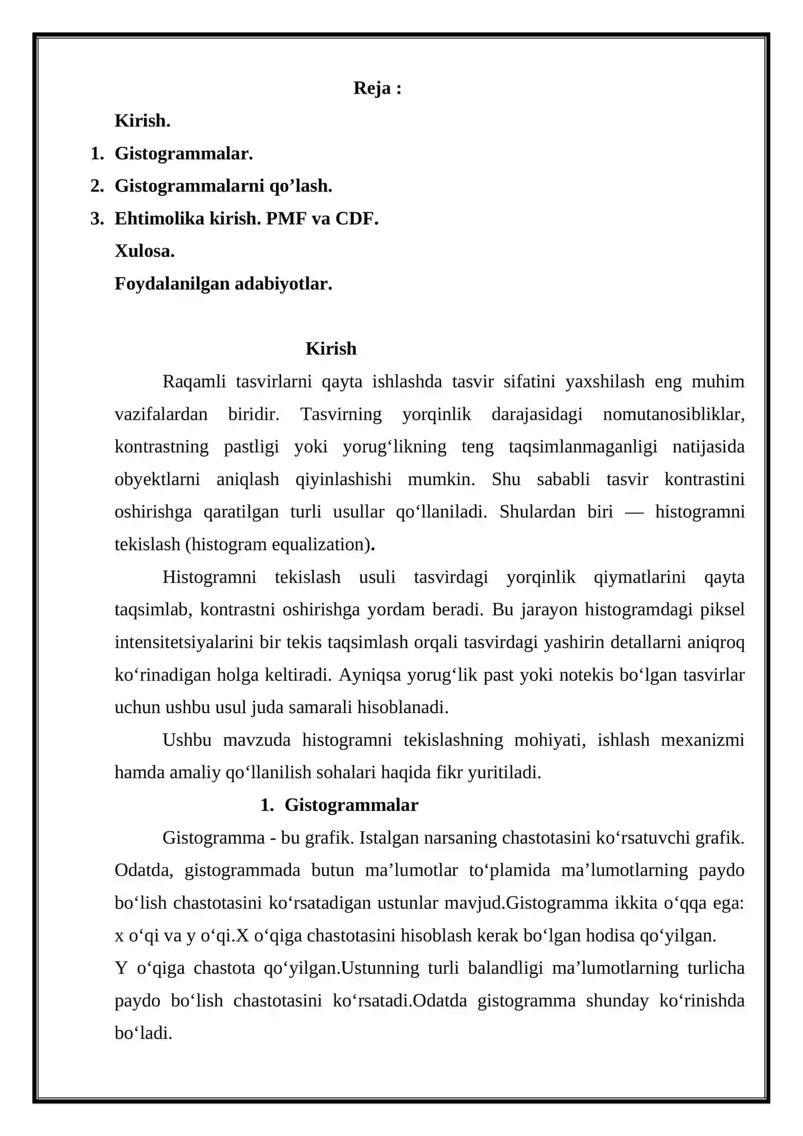 Histogramni tekislash (equalization) 2