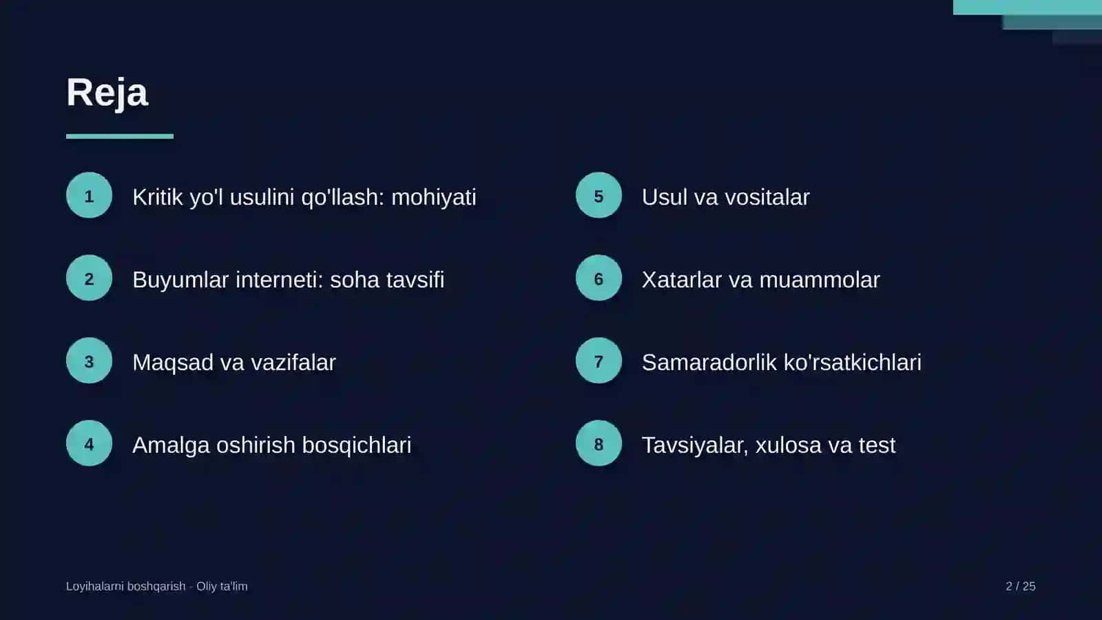buyumlar interneti sohasida kritik yo'l usulini qo'llash 6645 2