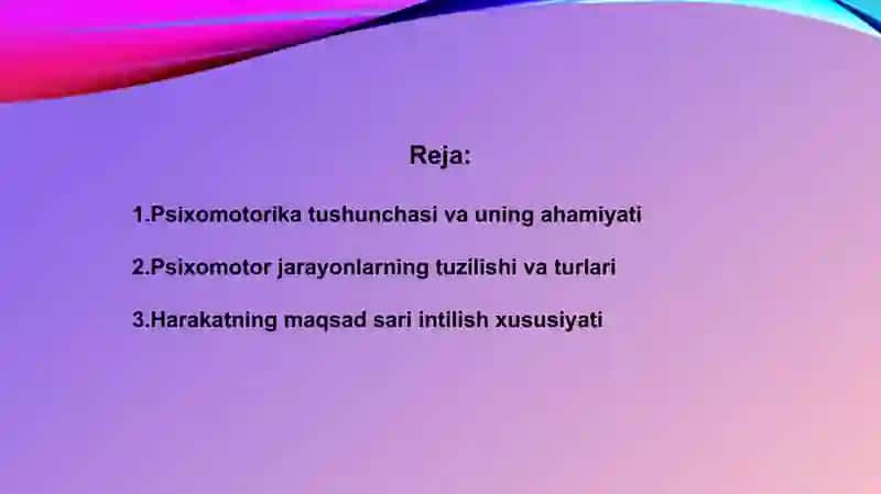 Psixomotorika tushunchasi 2