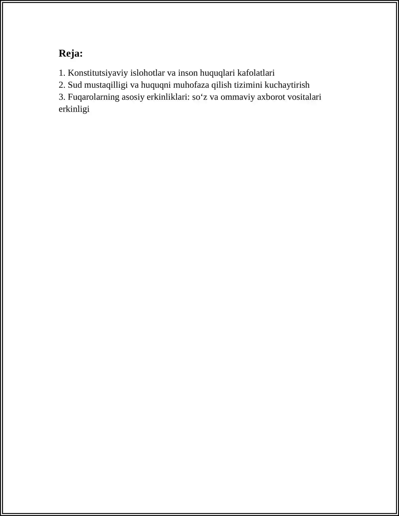YANGI UZBEKISTANDA INSON HAQ HUQUQLARI VA ERKINLIKLARI VA KAFOLATINING YARATILISHI 2