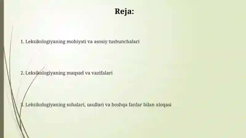 Leksikologiya. Leksikologiyaning obyekti maqsadi va vazifalari 2