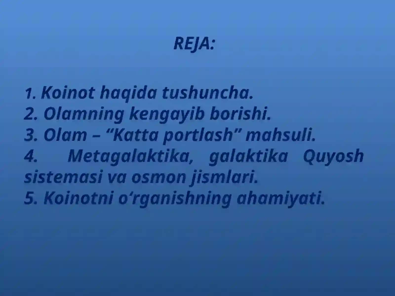 KOINOT VA OLAMNING TUZILISHI 2