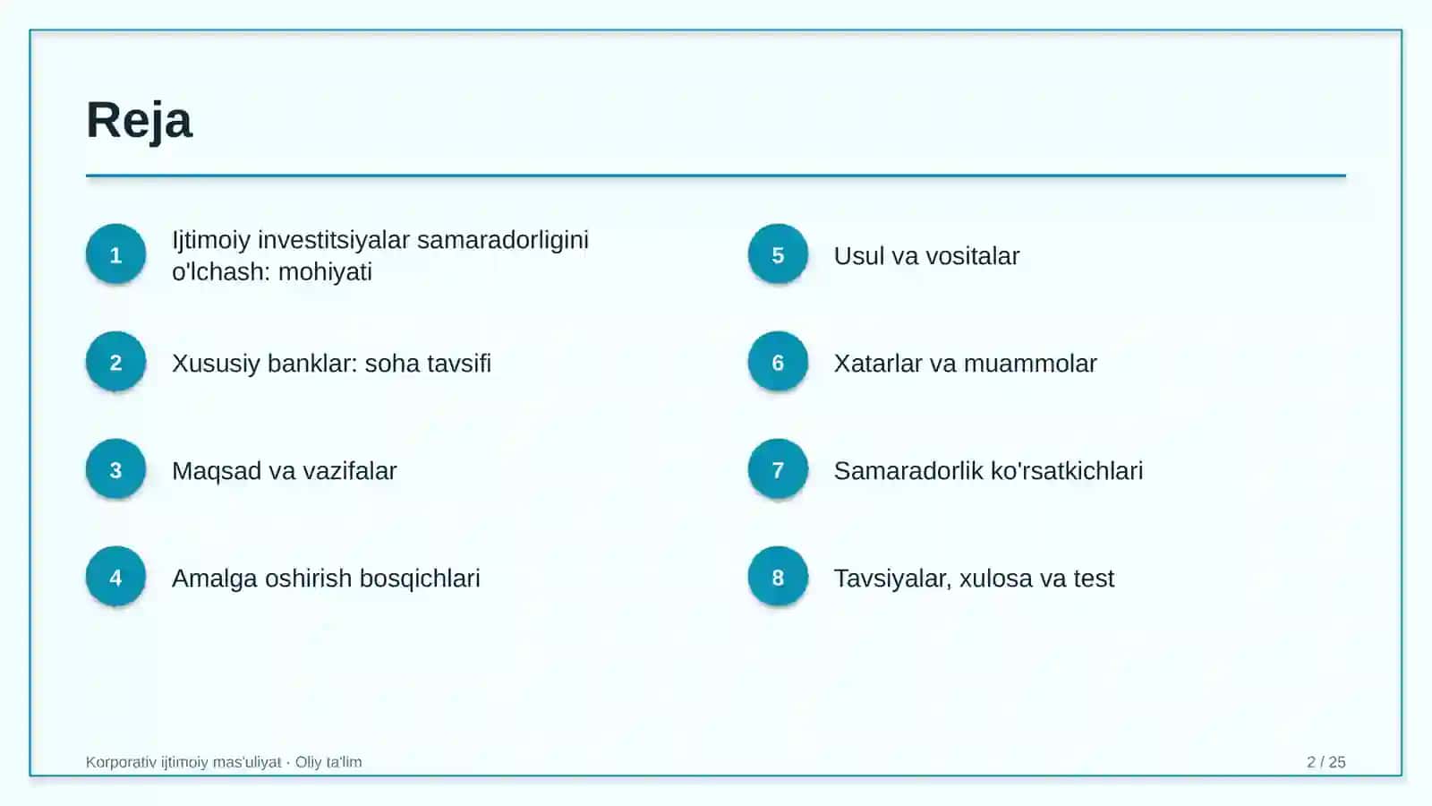 Xususiy banklarda ijtimoiy investitsiyalar samaradorligini o'lchash 2