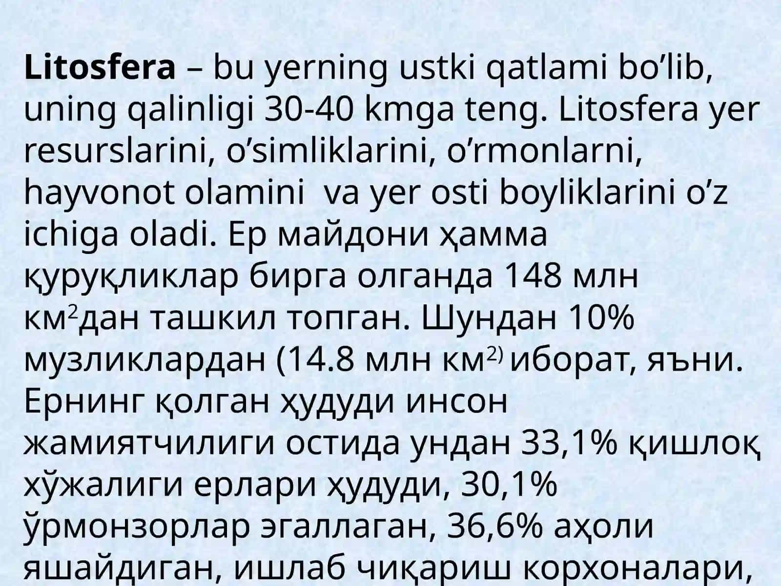 Litosfera ni muhofaza qilish 2