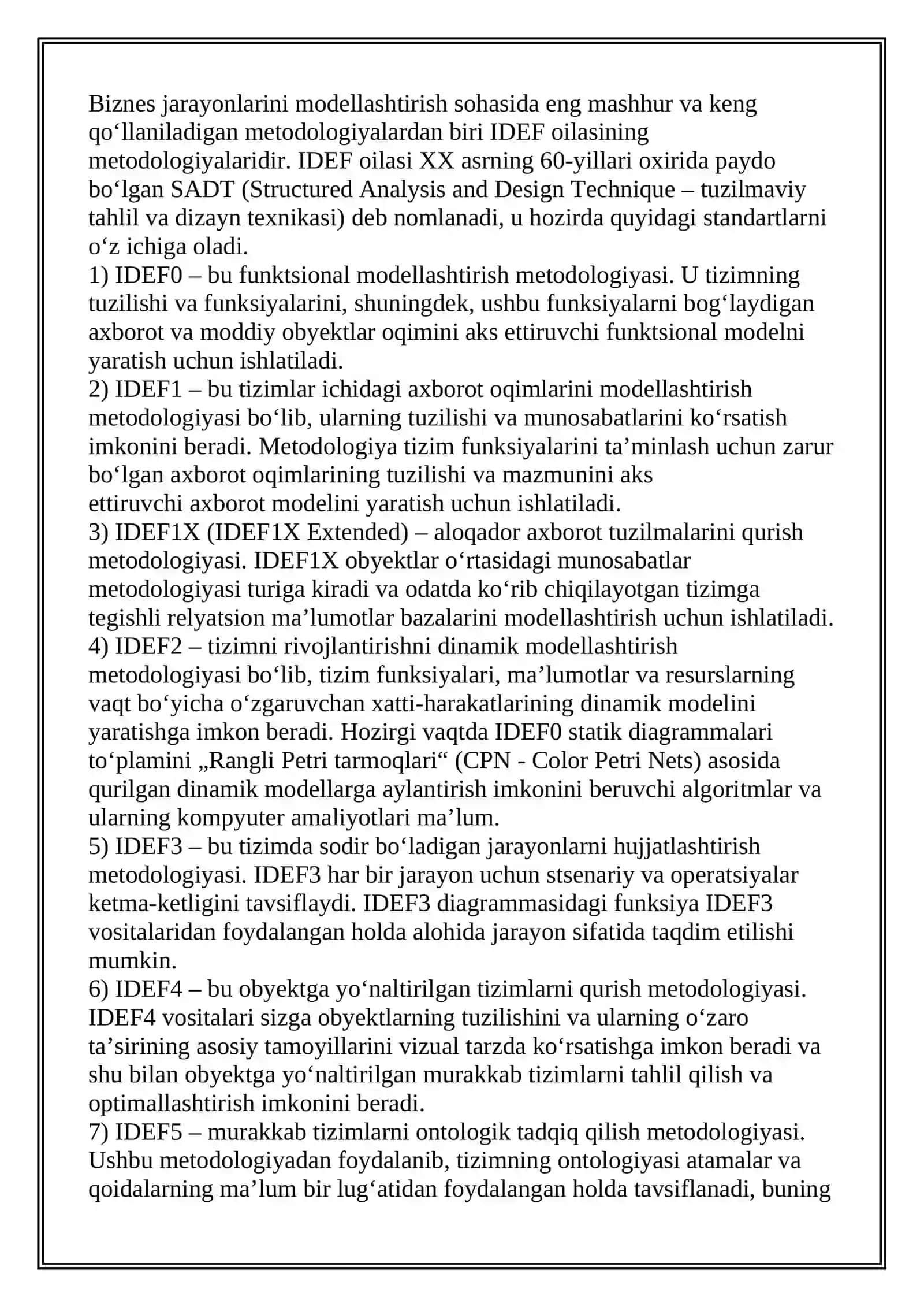 IDEF0 Modeli haqida umumiy ma’lumot 2