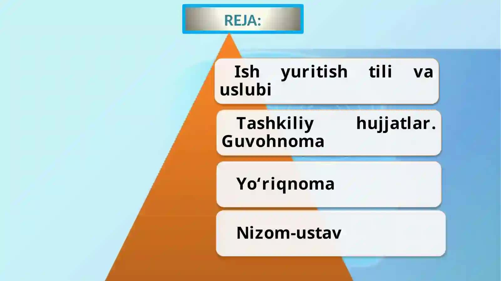 Ish yuritish tili va uslubi. Tashkiliy hujjatlar: guvohnoma, yo‘riqnoma, nizom-ustav 2