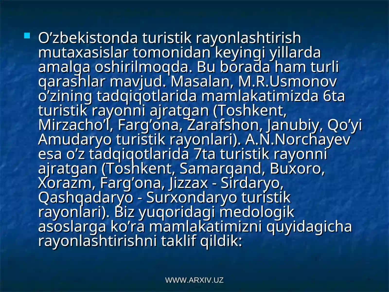 O’zbekistonda turistik rayonlashtirish 2