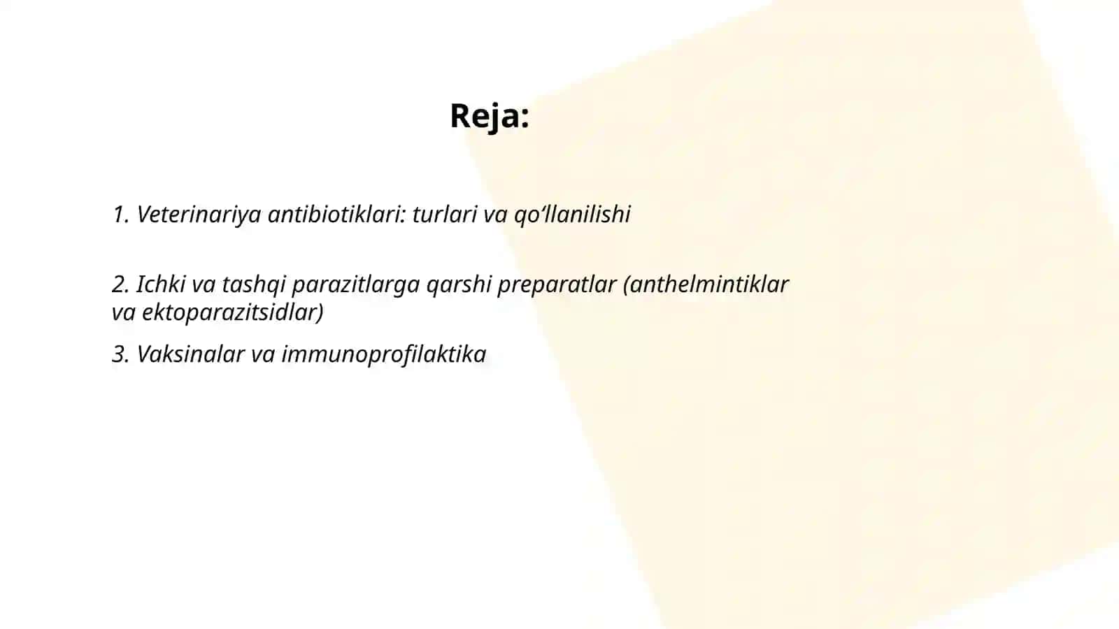 Veterinariya amaliyotida qo'llaniladigan dori vositalari 2