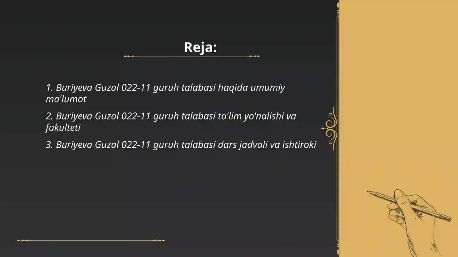 Buriyeva Guzal 022-11 guruh talabasi 2