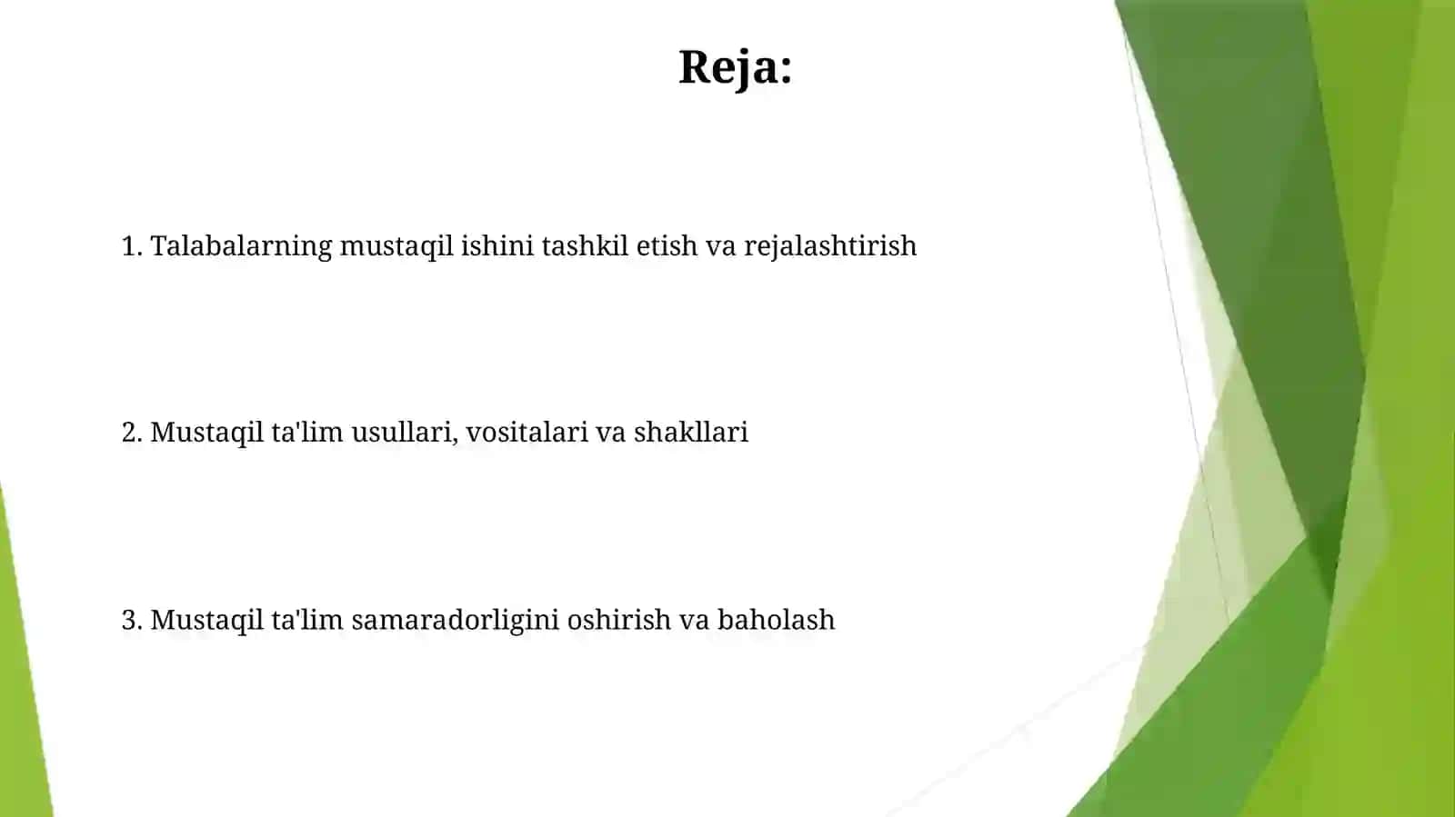 Talabalarning mustaqil ishlari 2