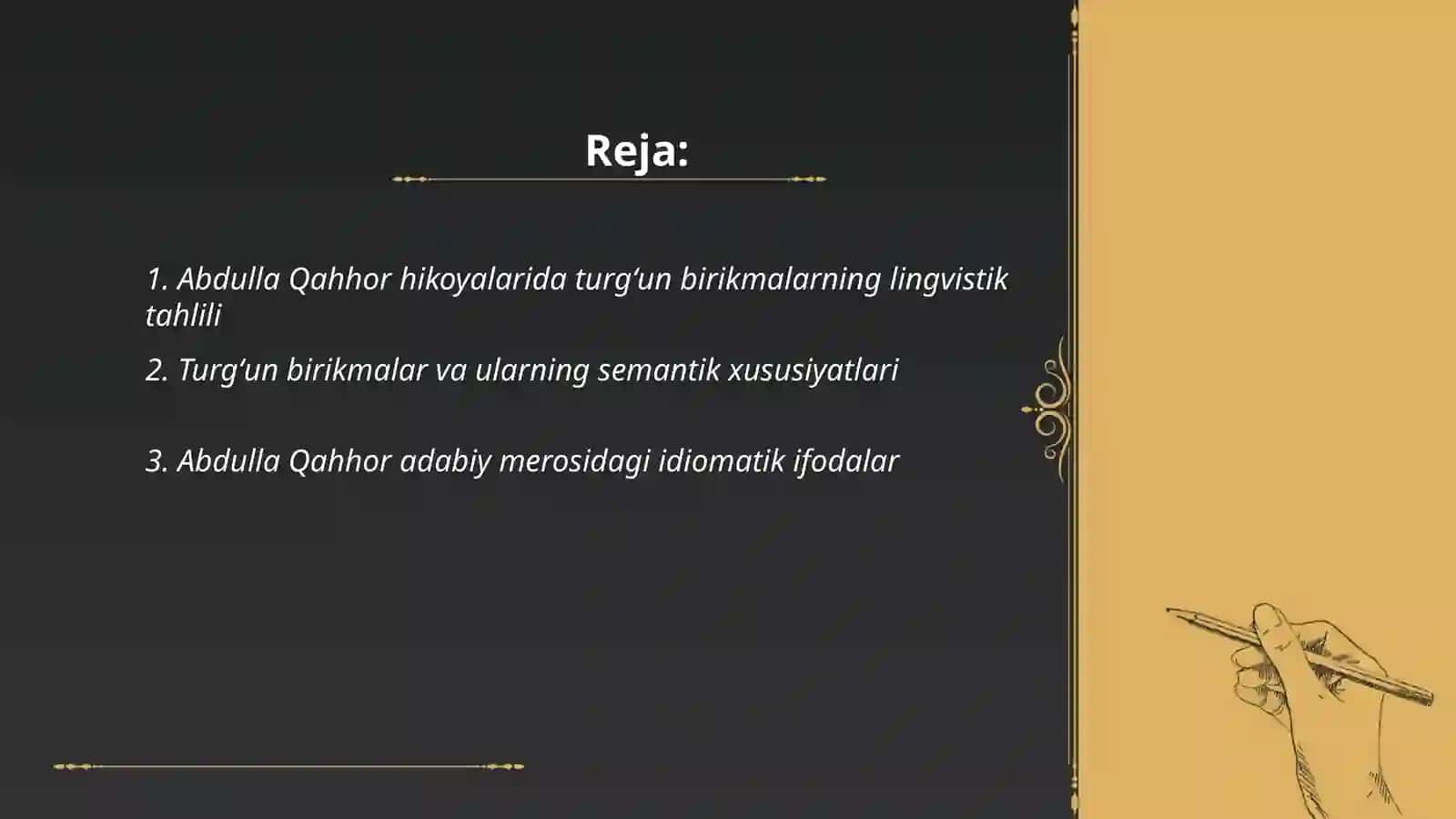 Abdulla Qahhor hikoyalarida turgʻun birikmalarning qoʻllanishi 2