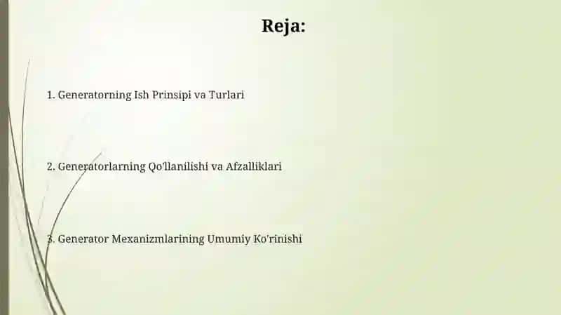Generatorlarning Qo'llanilishi va Kelajagi 2