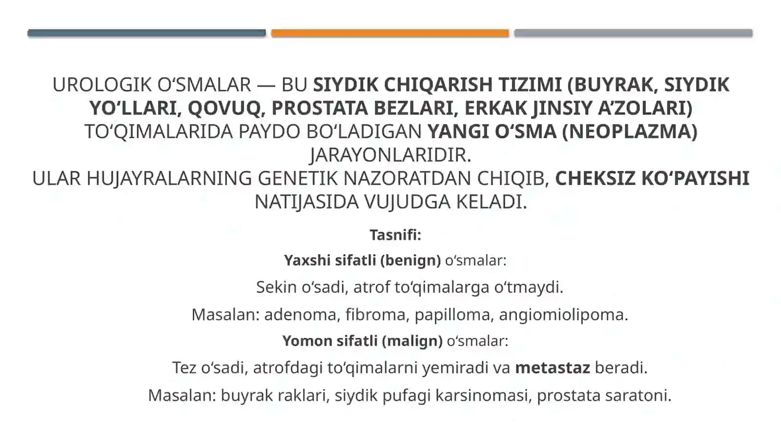 UROLOGIK O‘SMALAR 2