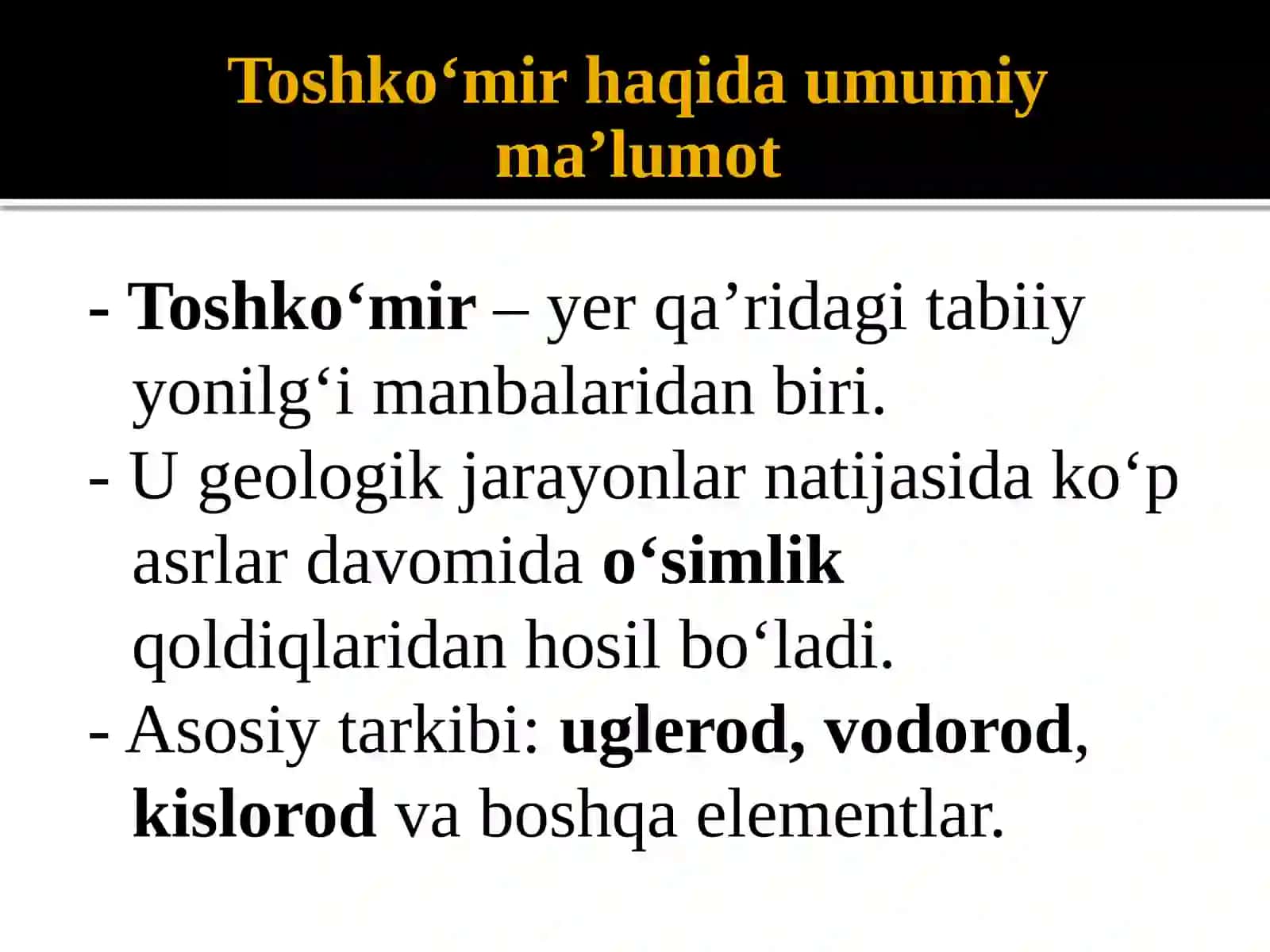 Toshko‘mir haqida umumiy ma’lumot 2