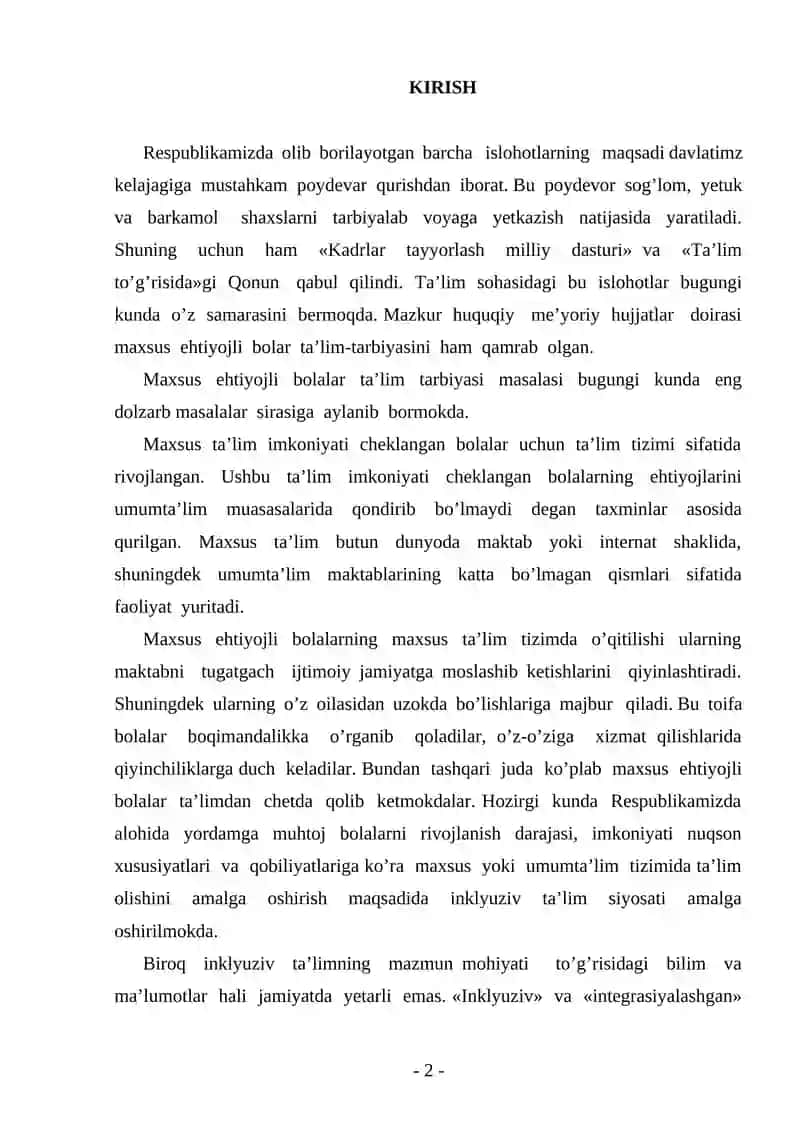 INKLYUZIV TA’LIM TAMOYILLARI 2