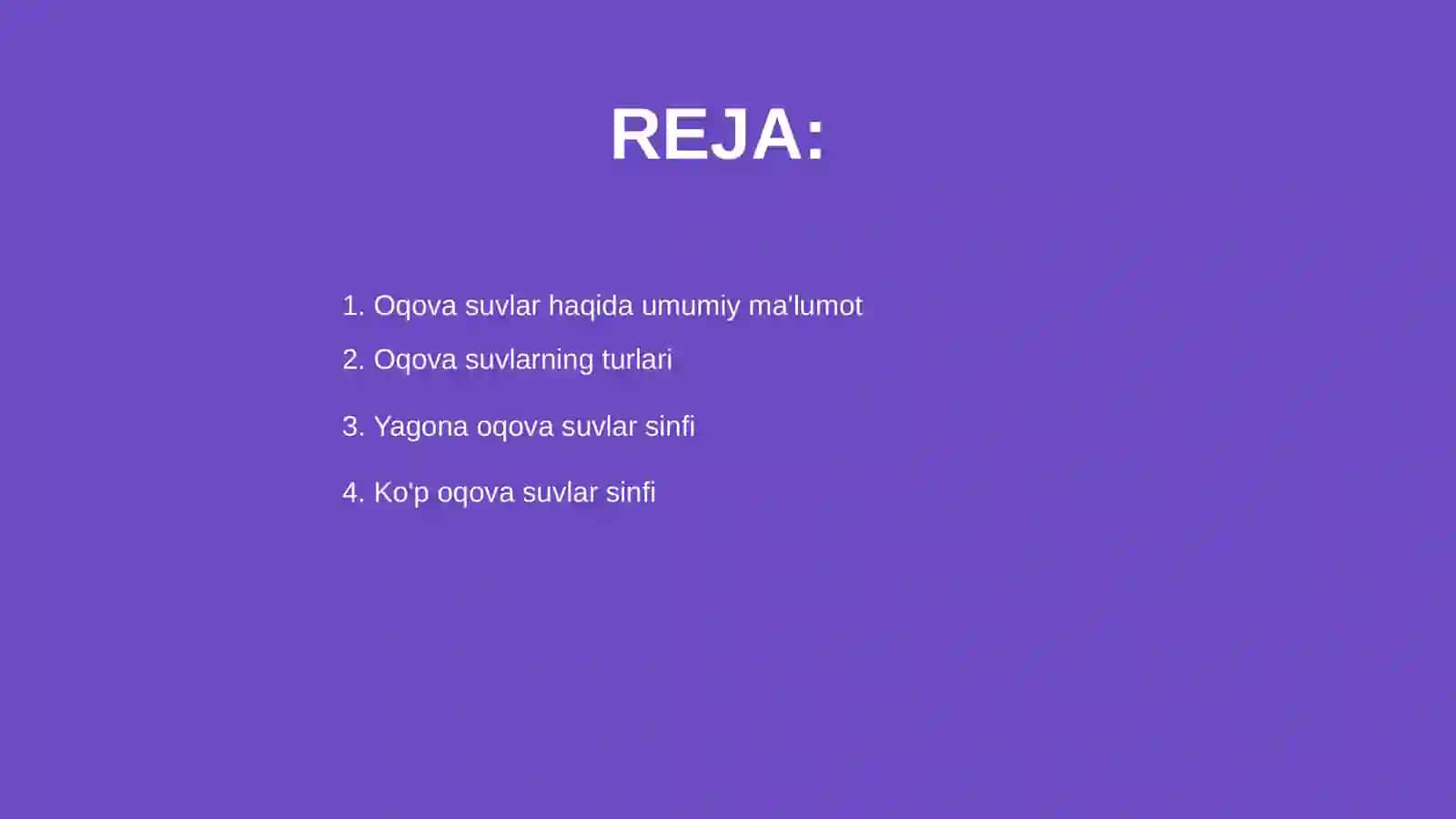 Oqova suvlar va ularning sinflanishi 2