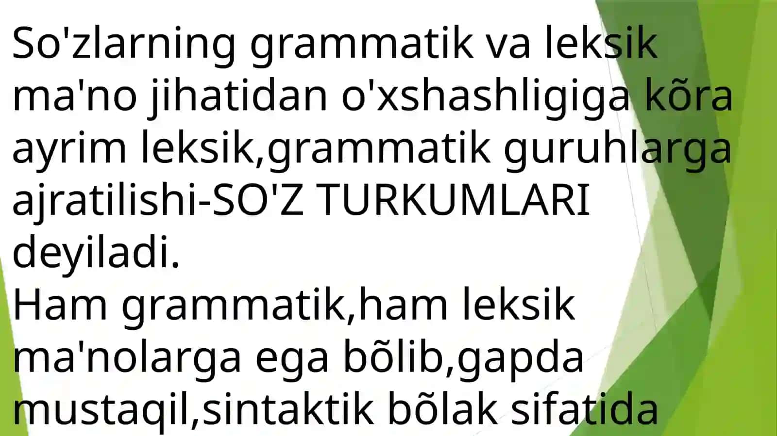 Mustaqil so'z turkumlari 2