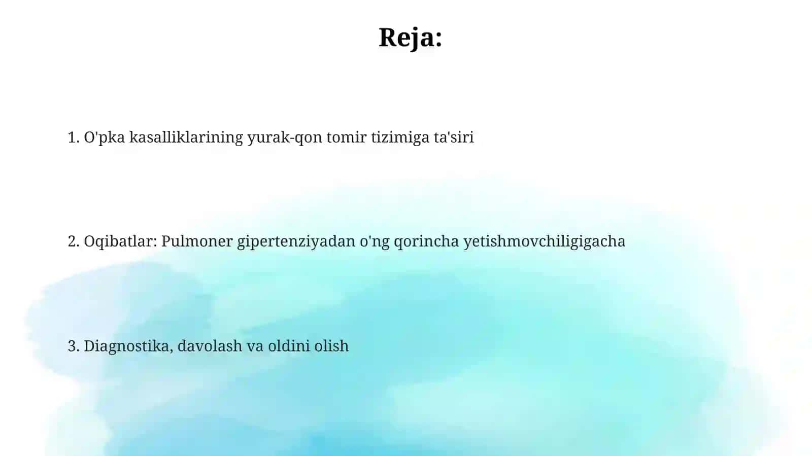 O'pka kasalligidan kelib chiqadigan yurak-qon tomir tizimining kasalligi 2
