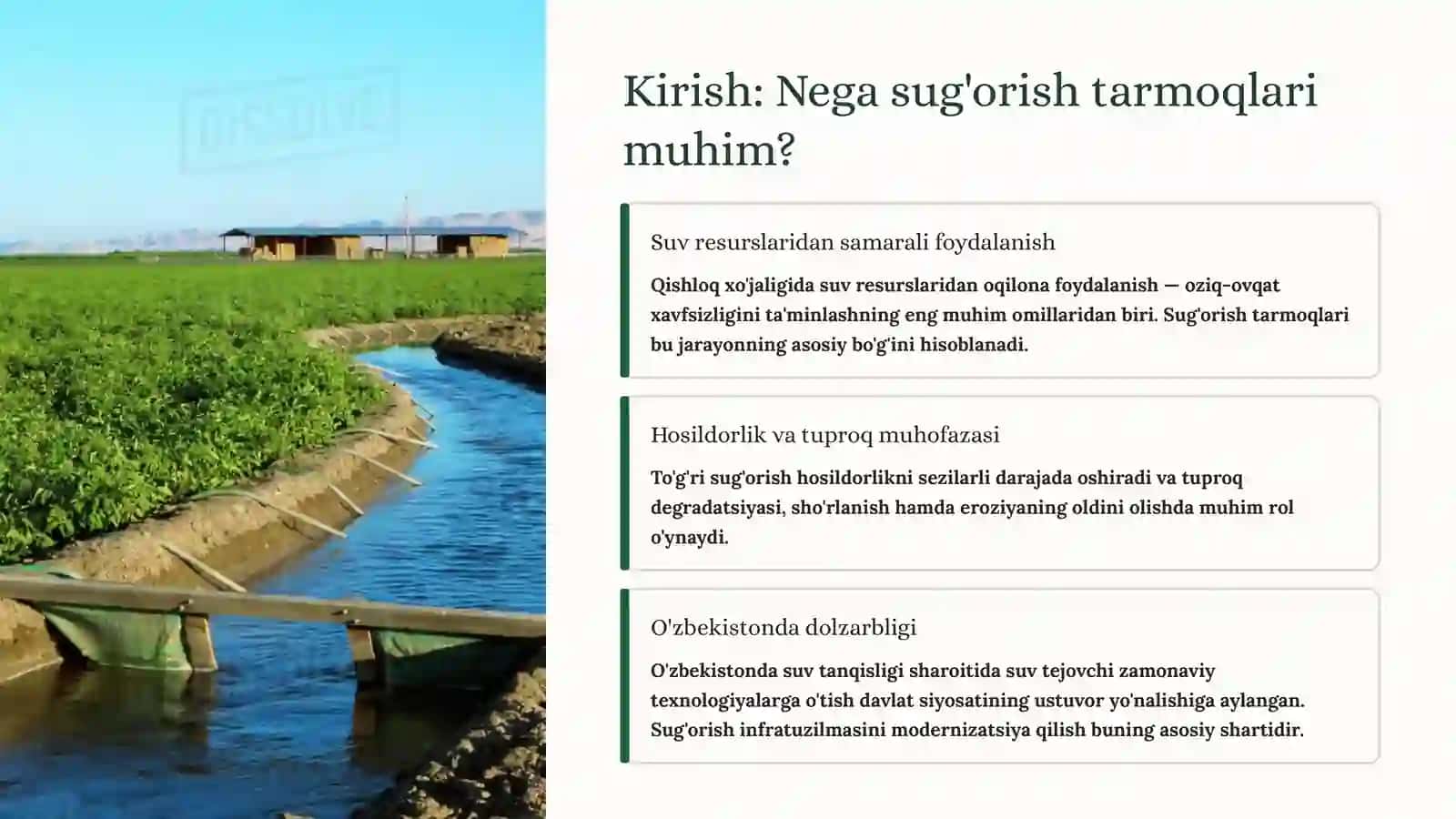 Sug'orish tarmoqlarini texnik holatini baholash va monitoring usullari 2