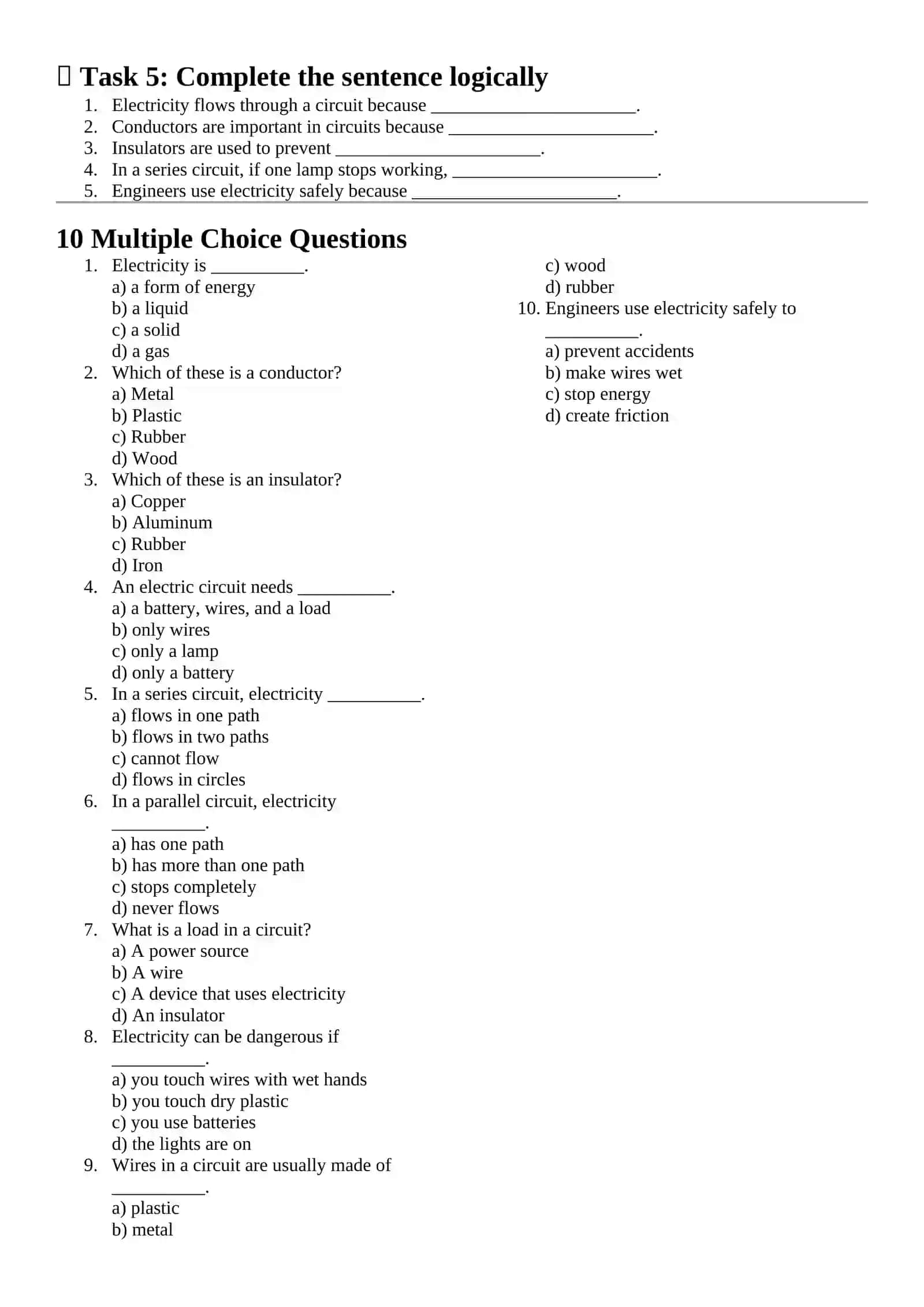 Electricity and Circuits (A2 Level) 2