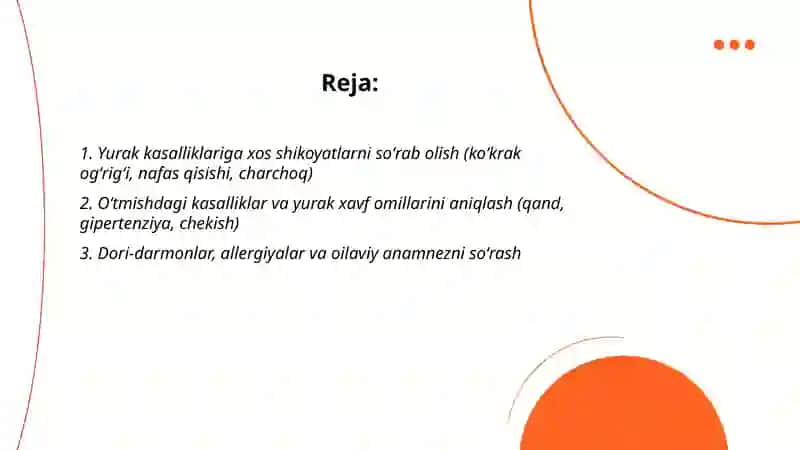 Yurak qon-tomir kasalligi bilan bemorlarni tekshirish usullari 2