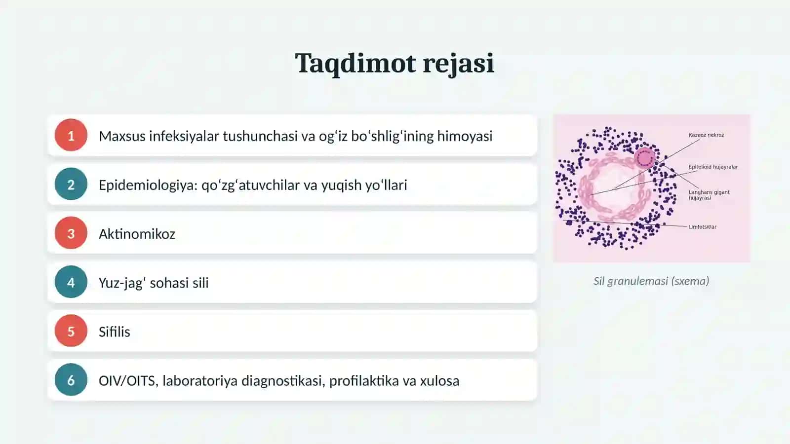 Yuz-jagʻ sohasining maxsus infeksiyalari: epidemiologik, mikrobiologik va immunologik xususiyatlar 2