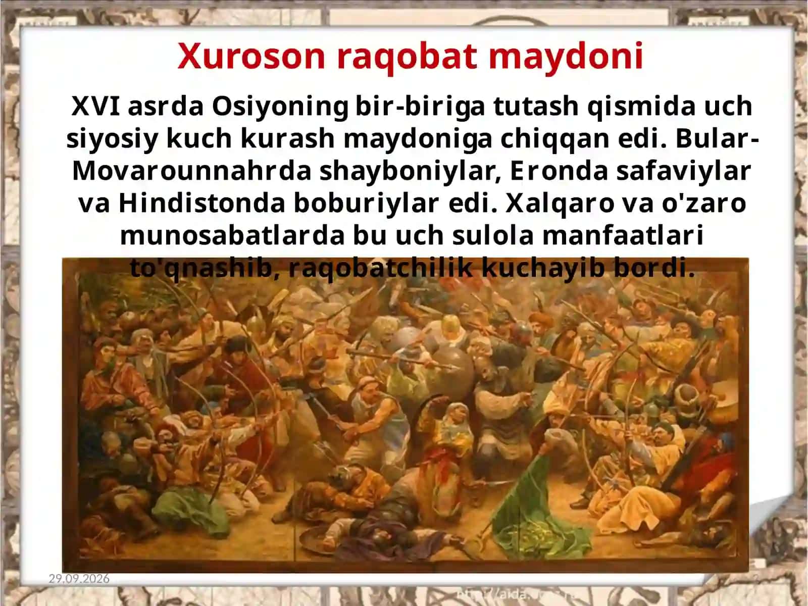 XVI-XVIII asrlarda O'rta Osiyo davlatlarining xalqaro munosabatlari 2