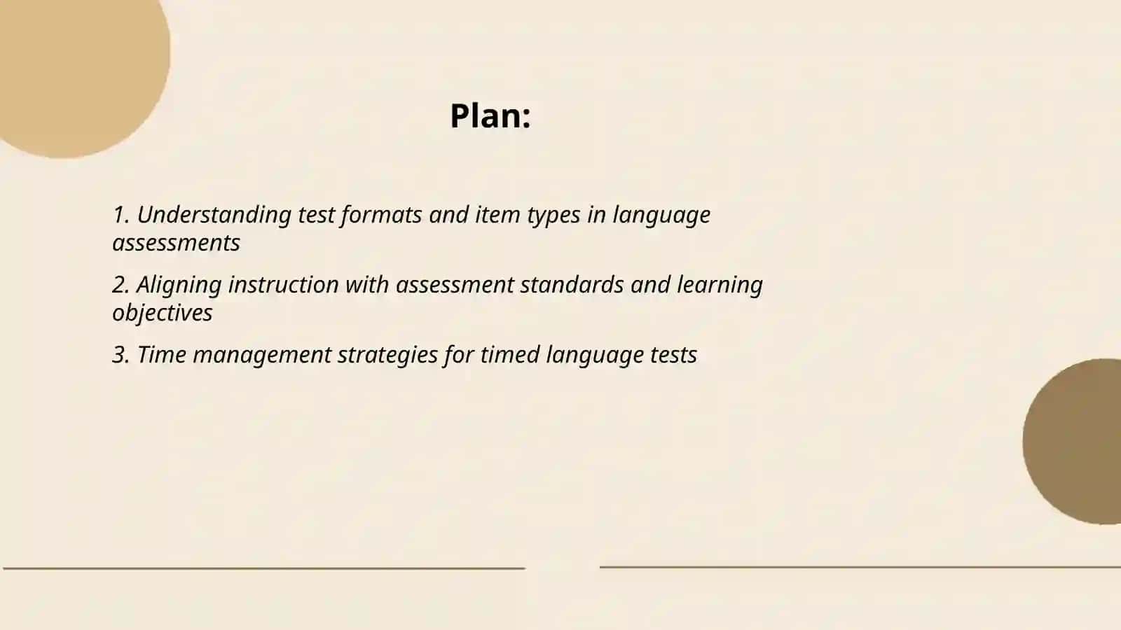Plan for Language Assessments 2