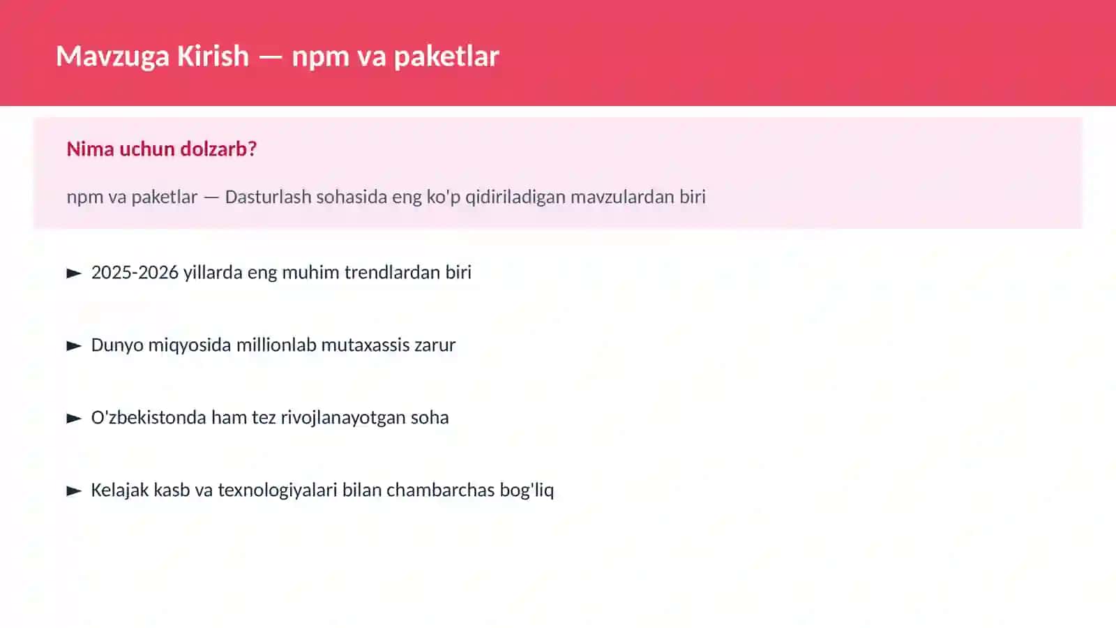 npm va paketlar 2