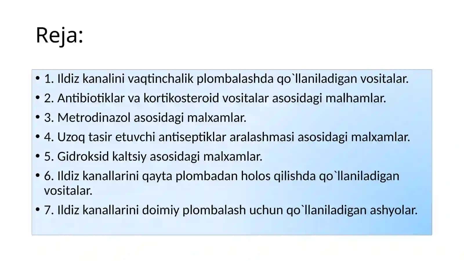 ildiz kanalini plombalashda qotmaydigan malhamlar 2