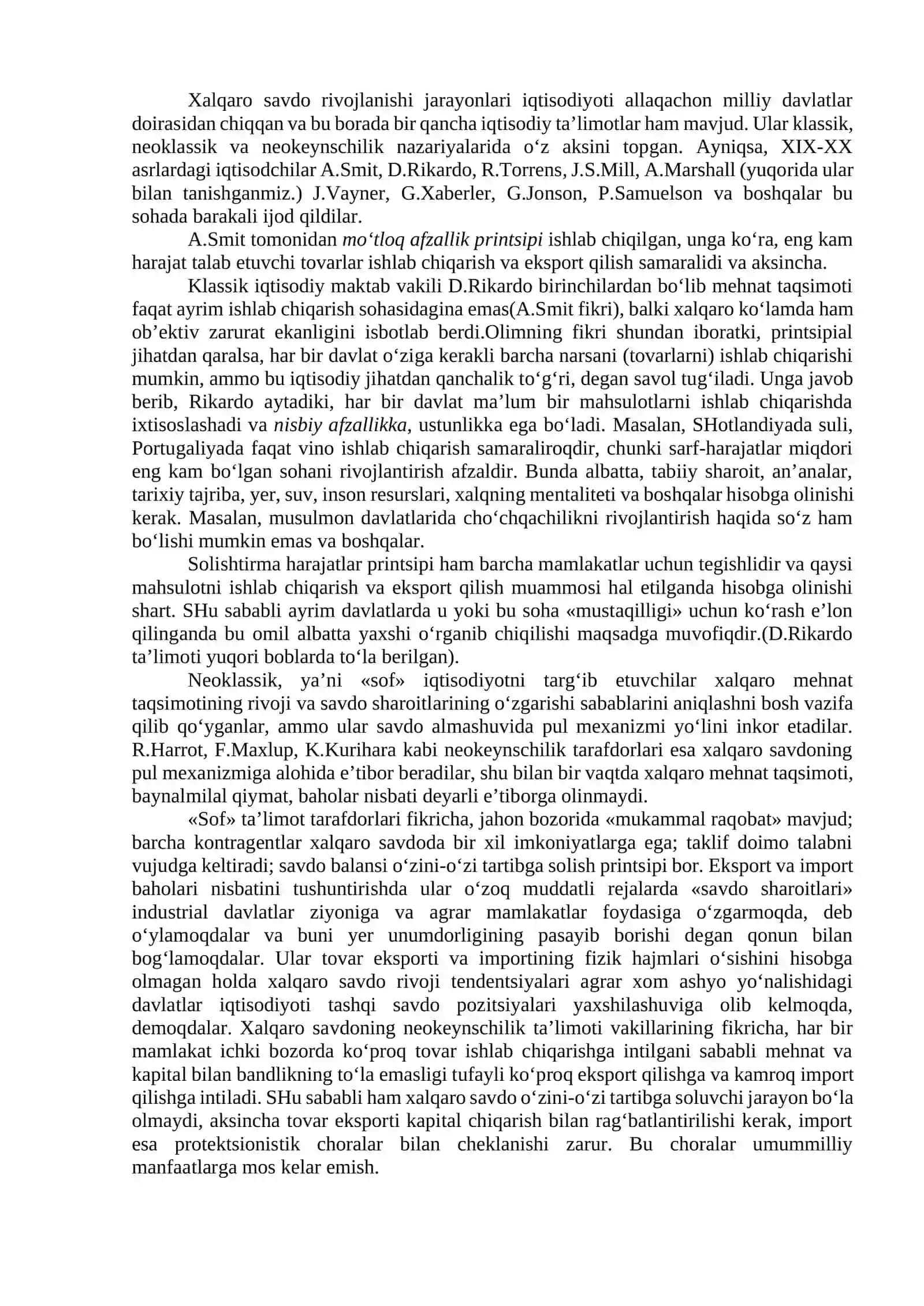 Jahon xo‘jaligi to‘g‘risidagi iqtisodiy ta’limotlar 2