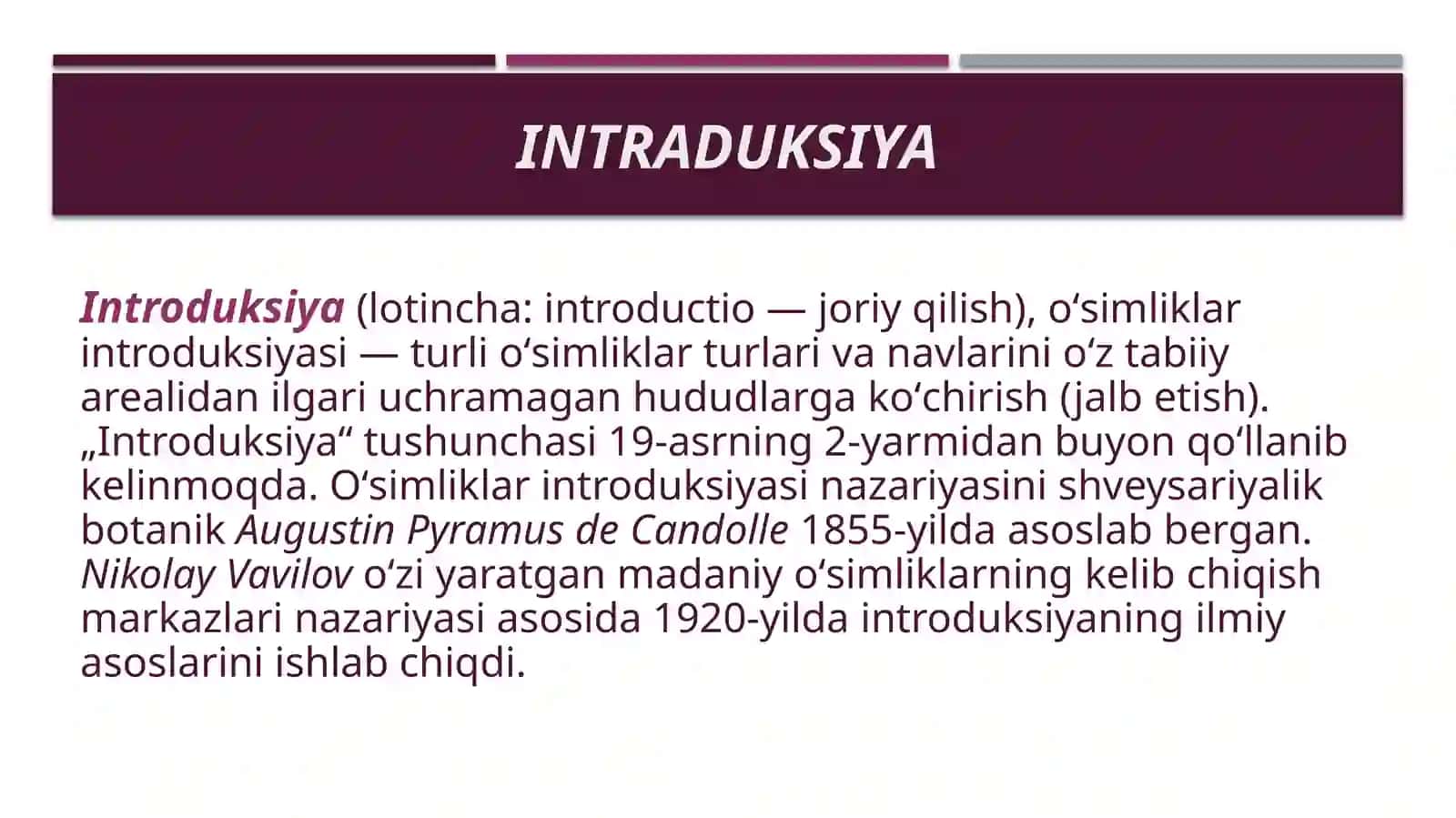 Introduksiya obektlarini tanlash va dastlabki materiallar yigʻish 2