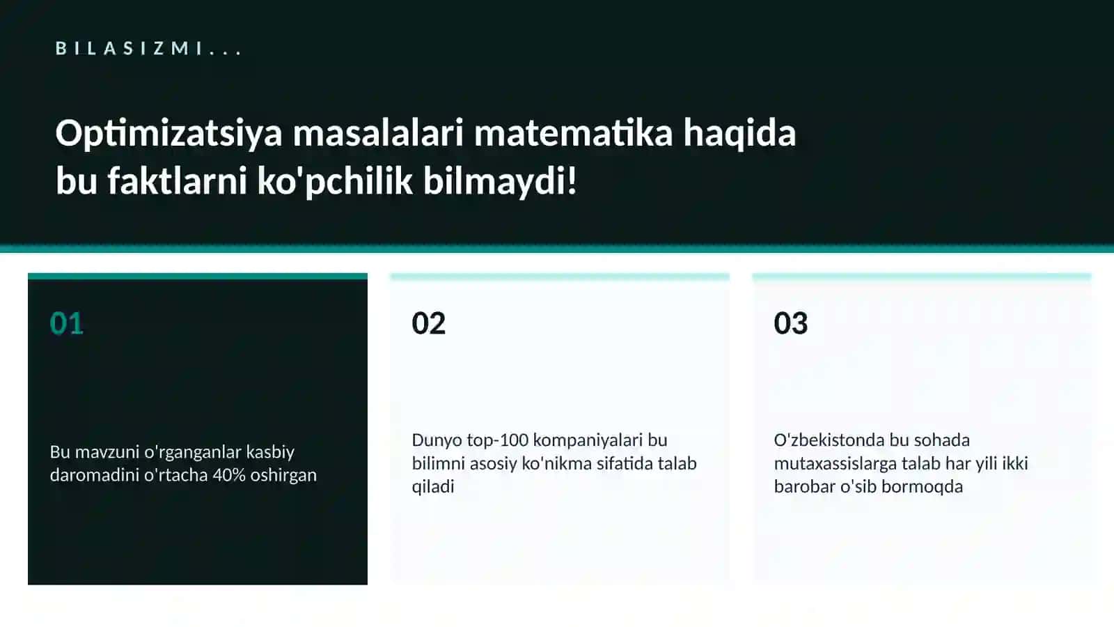 Optimizatsiya masalalari matematika 2