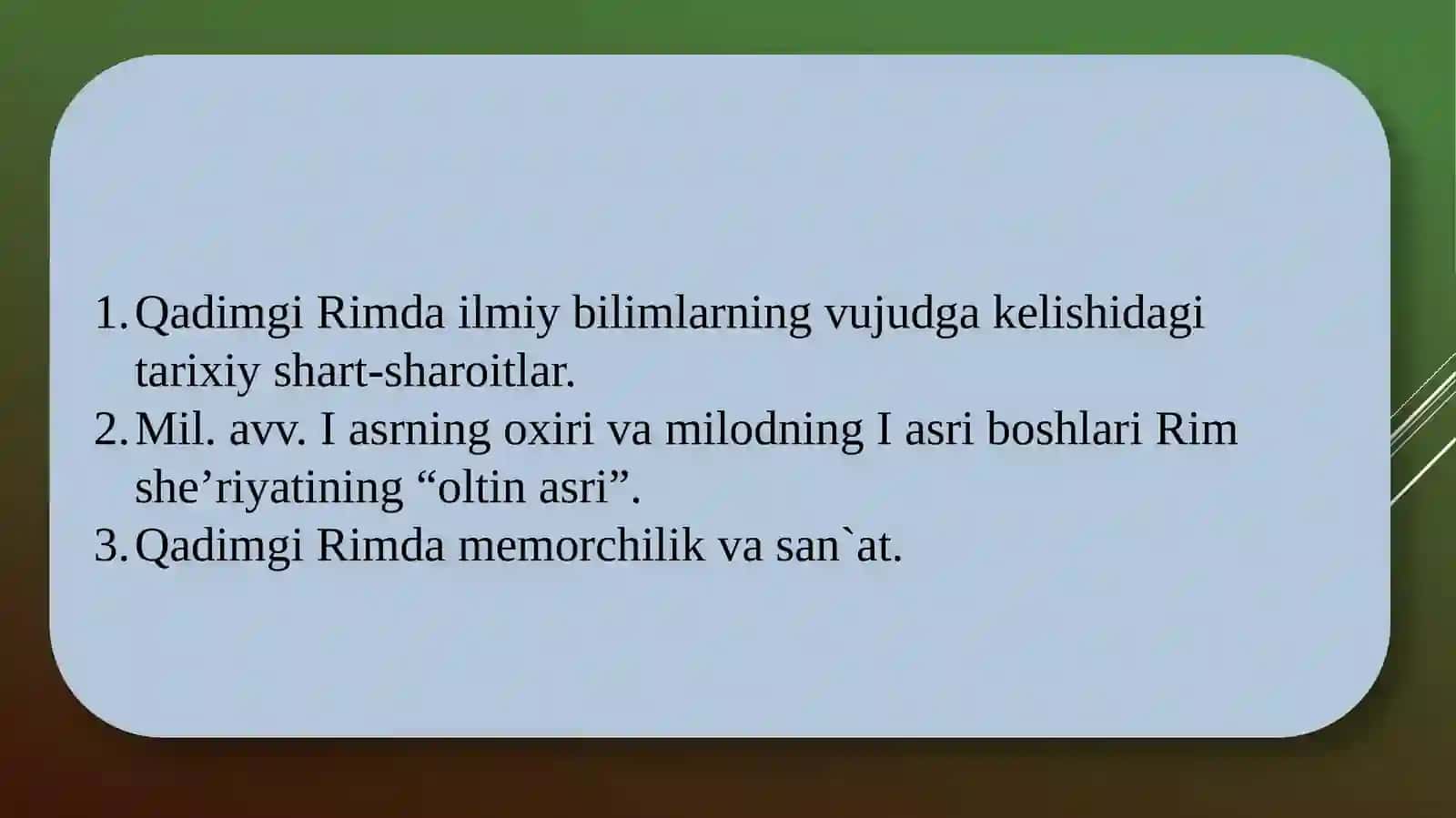 QADIMGI RIMDA ILMIY BILIMLARNINGTARAQQIYETISHI 2